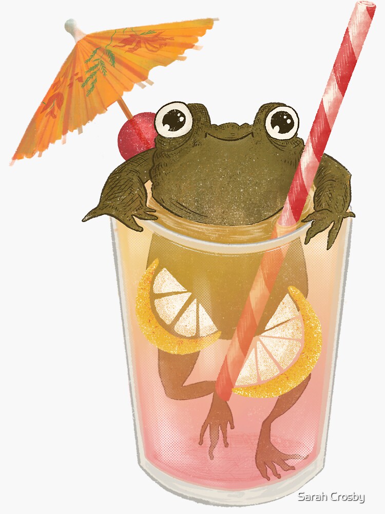 The Happy Frog in the Lemonade " Sticker for Sale by Sarah Crosby |  Redbubble