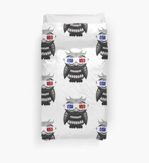 Owl - 3D Glasses - White Duvet Cover