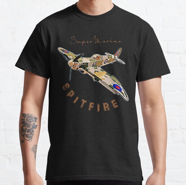 Vista previa del artículo con la obra «Aviones de combate de la RAF británica vintage Spitfire Supermarine», diseñado y vendido por Aerolovers.