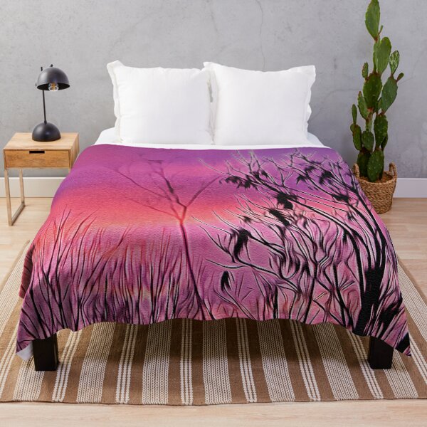 Item preview, Bushes on Sunset - Oil Painting designed and sold by Unaiza Khalid.
