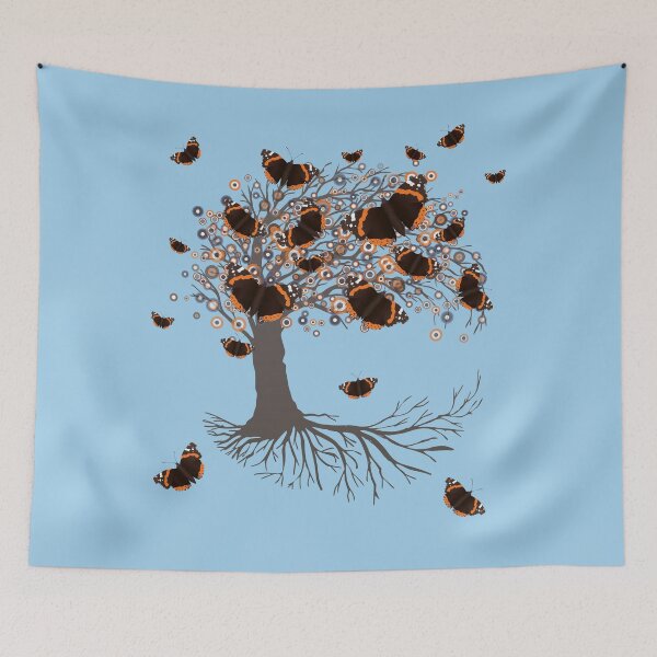 Item preview, Tree of life with atalanta butterflies designed and sold by Bwiselizzy.