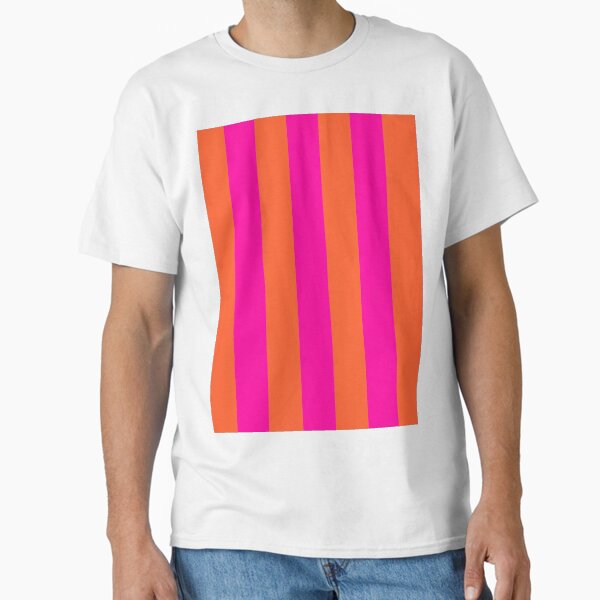 Item preview, Hot Fuchsia Pink and Burnt Orange Stripes  designed and sold by OneThreeSix.