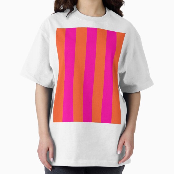 Item preview, Hot Fuchsia Pink and Burnt Orange Stripes  designed and sold by OneThreeSix.