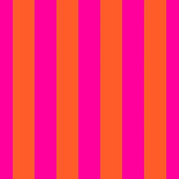 Artwork thumbnail, Hot Fuchsia Pink and Burnt Orange Stripes by OneThreeSix