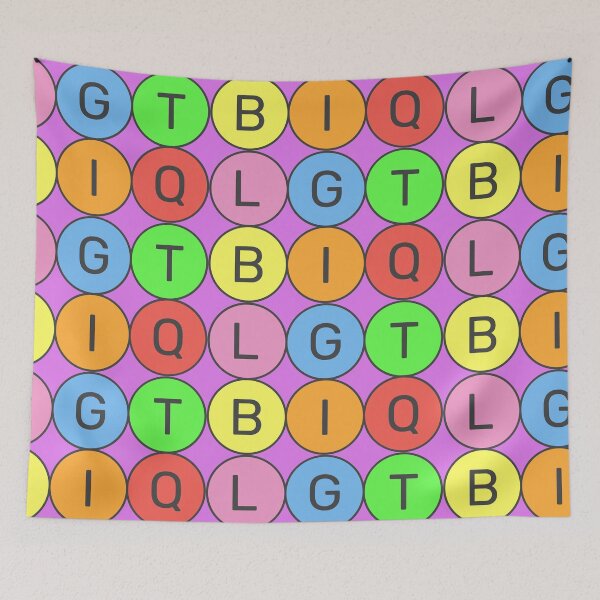 Item preview, LGTBIQ - Pastel colors rainbow - 3x2 Circles - Dark text - Violet to red designed and sold by RainbowWordLand.