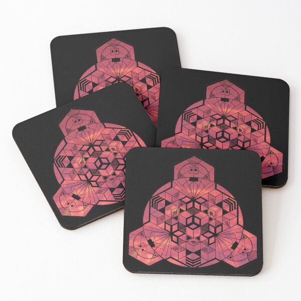 Item preview, Red Sky 180° Cube Mandala designed and sold by createVisions.