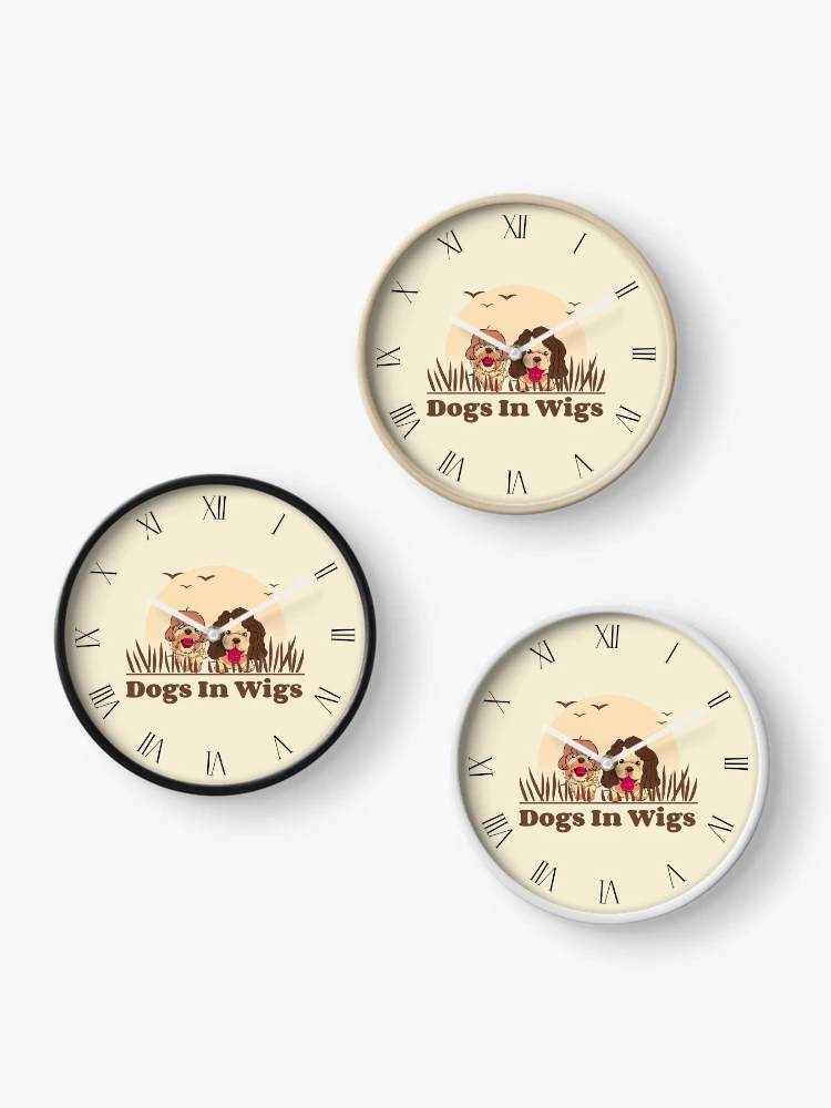 Thumbnail 3 of 4, Clock, Dogs In Wigs designed and sold by CollectionOS.
