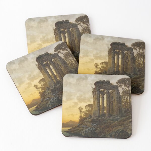 Item preview,  Ferdinand Knab Landscape with Ancient Roman Temple Ruins designed and sold by Vintage Designs +.