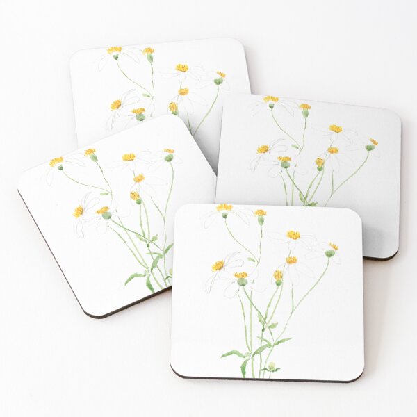 Item preview, hand painted white black jack flowers 2 designed and sold by ColorandColor.