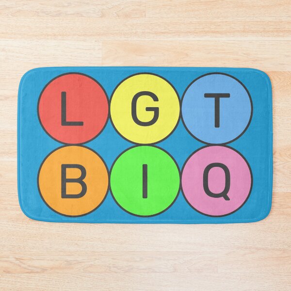 Item preview, LGTBIQ - Basic Pastel colors rainbow 3x2 Circles - Dark text - Color variation 1 designed and sold by RainbowWordLand.