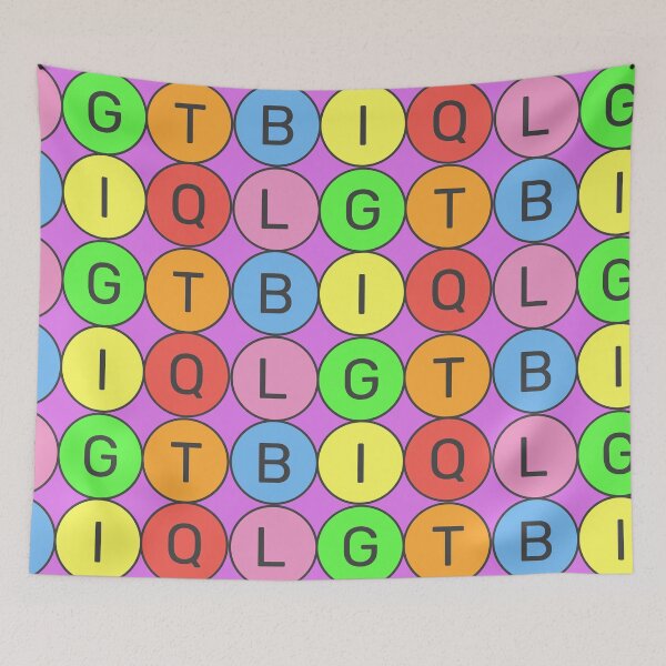 Item preview, LGTBIQ - Basic Pastel colors rainbow 3x2 Circles - Dark text - Color variation 2 designed and sold by RainbowWordLand.