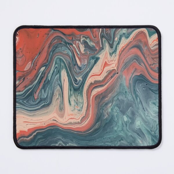 Item preview, Red Blue and Cream Fluid Art Photographic Print designed and sold by RMelissart.