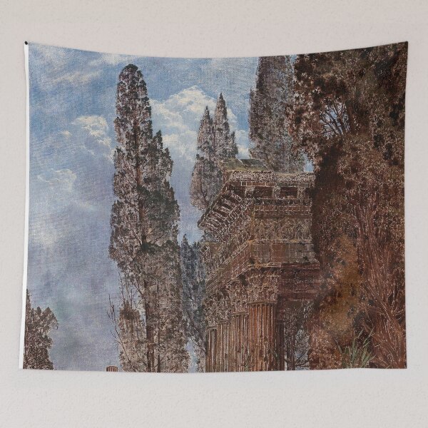 Item preview,  Ferdinand Knab Landscape with Ancient Roman Temple Ruins designed and sold by Vintage Designs +.