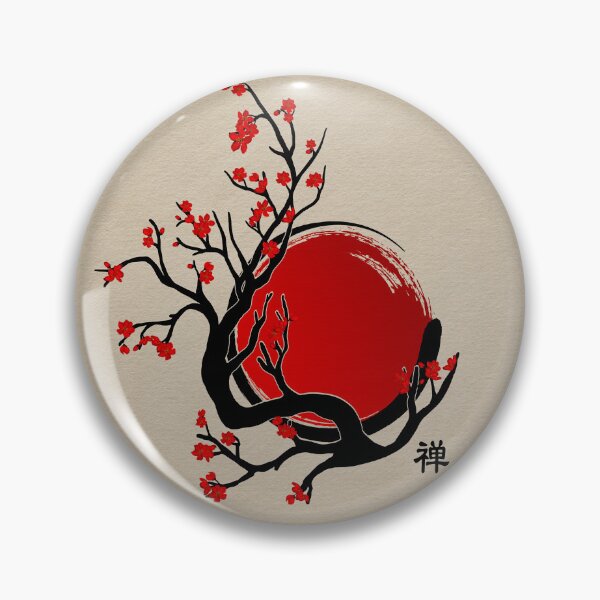 Item preview, Zen Enso Circle, Sun and Red Sakura Blossom designed and sold by k9printart.