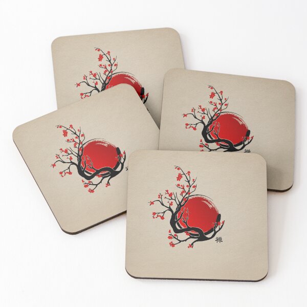 Item preview, Zen Enso Circle, Sun and Red Sakura Blossom designed and sold by k9printart.