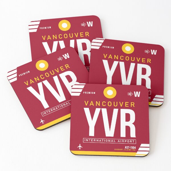Item preview, Vancouver YVR - Luggage Tag Airport Vancouver Throw Pillow designed and sold by Cockpitstore.