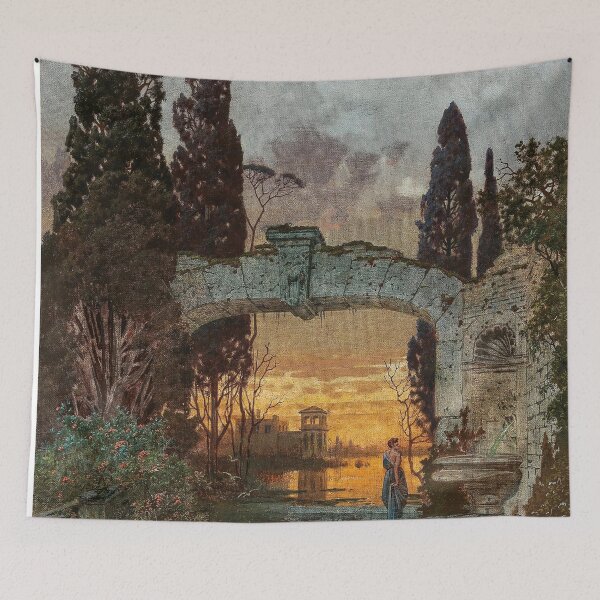 Item preview,  Ferdinand Knab woman walking under an Ancient Roman arch Ruin designed and sold by Vintage Designs +.