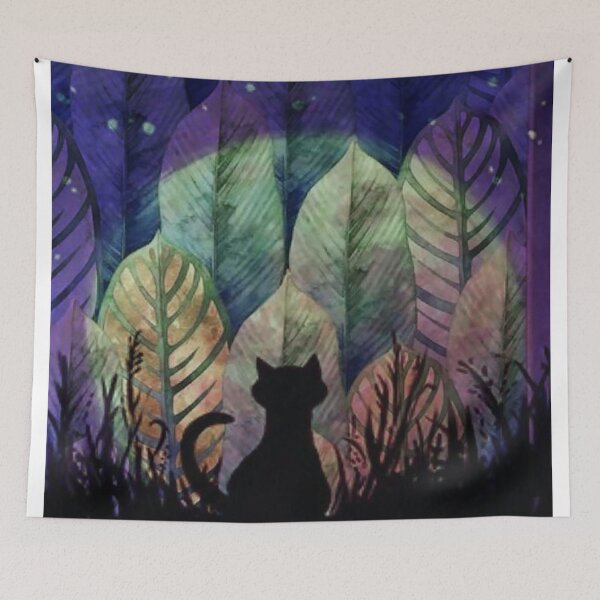 Item preview, cat and moon designed and sold by Hebrewshirts.