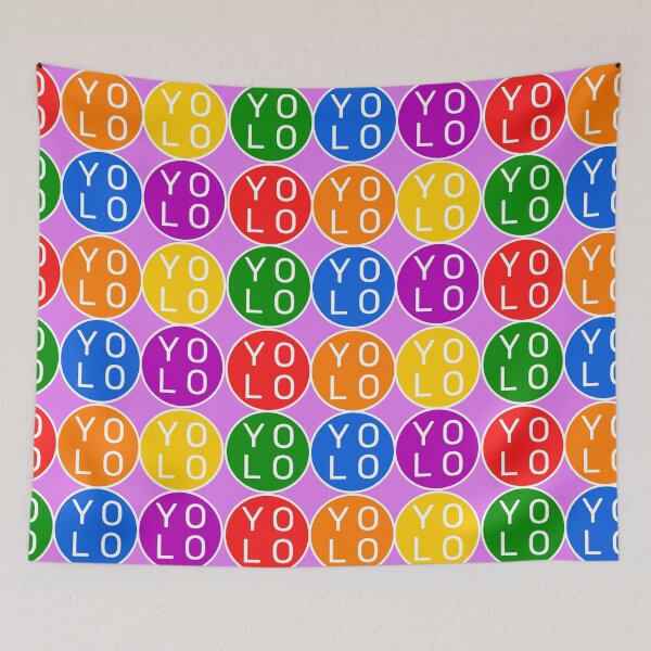 Artikelvorschau, Du lebst nur einmal - Grundfarben Regenbogen 3x2 Kreise entworfen und verkauft von RainbowWordLand.