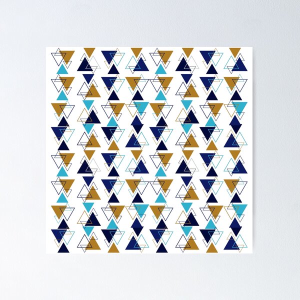 Item preview, Blue and Gold triangle Geometric pattern designed and sold by NellyDS17.
