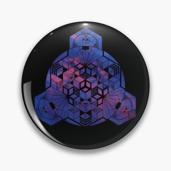 Item preview, Dark Red Blue Sky 180° Cube Mandala designed and sold by createVisions.