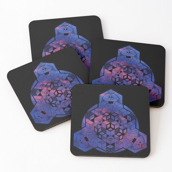 Item preview, Dark Red Blue Sky 180° Cube Mandala designed and sold by createVisions.