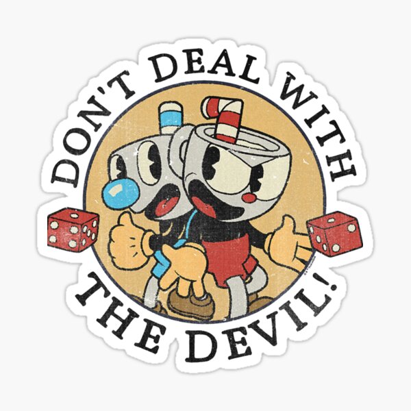 Cuphead Mugman & Bendy Fan Art Sticker 