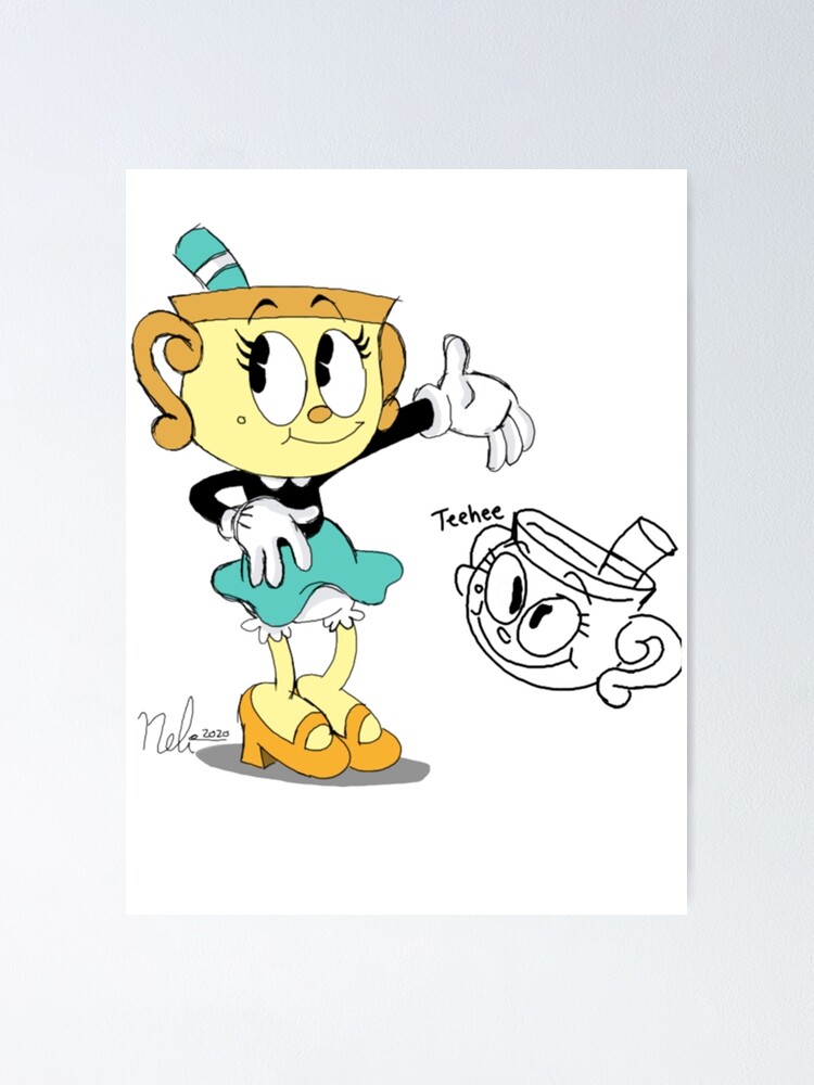 Men's The Cuphead Show! Mugman Ms. Chalice and Cuphead Sketch