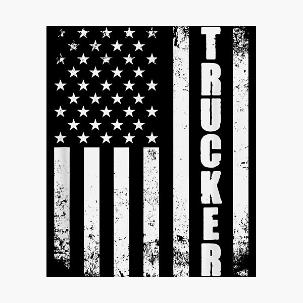 Item preview, Trucke American Flag Semi Truck Driver 18 Wheeler designed and sold by AmyGeorgia.