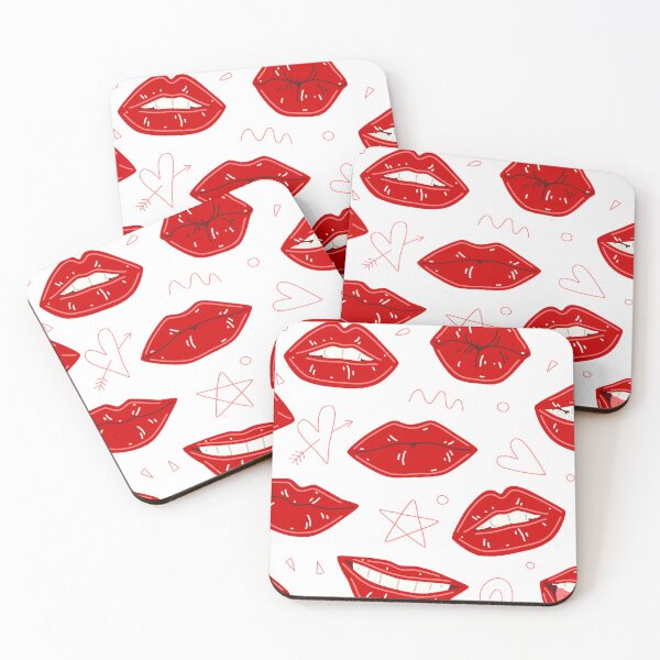Item preview, Pattern With Female Lips Biting Lips With Red Lipstick Makeup designed and sold by NOorYES.