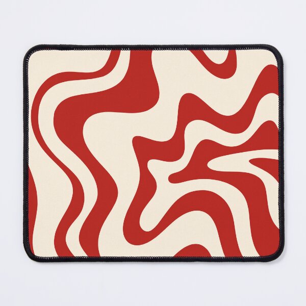 Item preview, Retro Liquid Swirl Abstract Pattern in Red and Almond Cream designed and sold by kierkegaard.