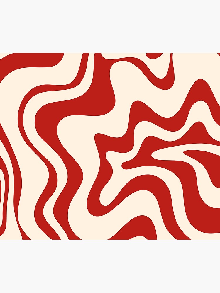 Thumbnail 6 of 6, Throw Blanket, Retro Liquid Swirl Abstract Pattern in Red and Almond Cream designed and sold by kierkegaard.