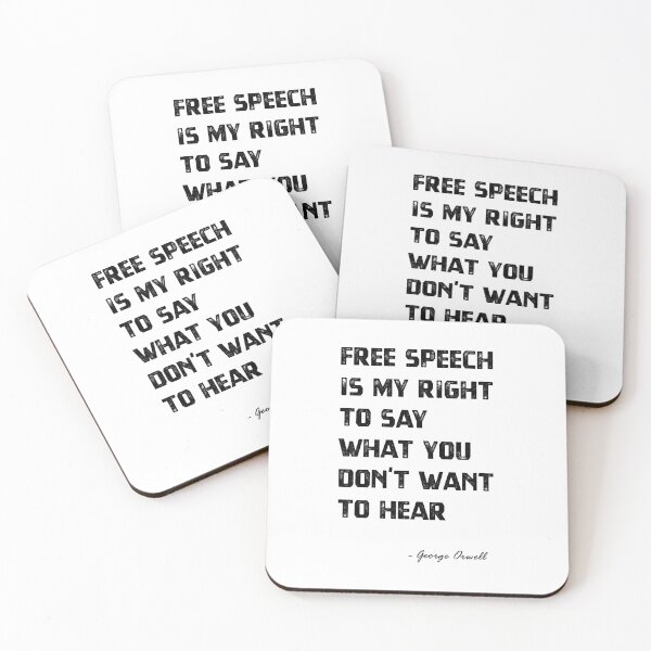 Item preview, Free Speech - George Orwell quote designed and sold by MnA-Designs.