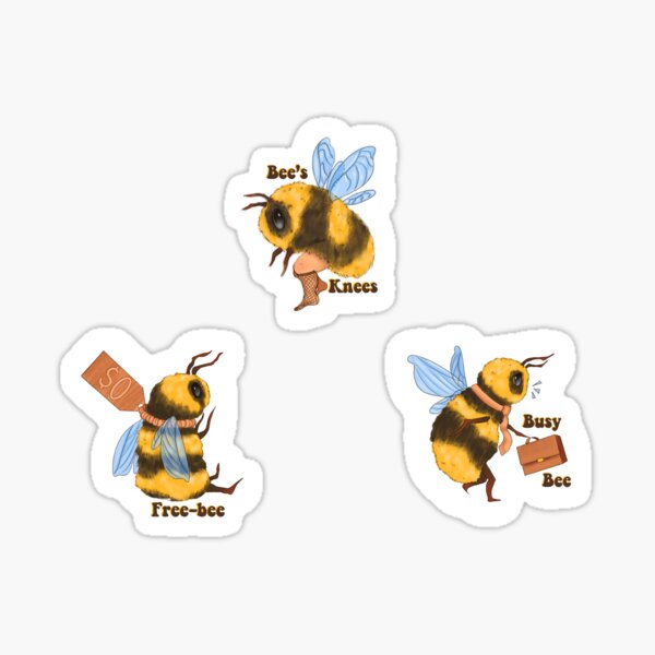 La colección Funny Bees (eslóganes) Pegatina