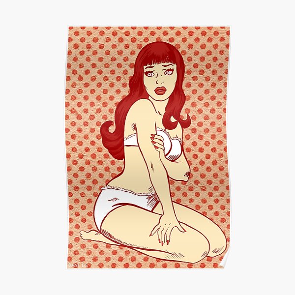 Beach Blanket Redhead Poster