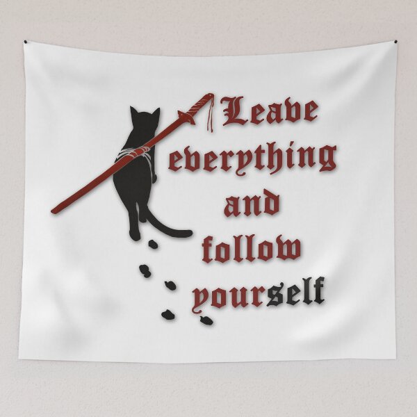 Item preview, Samurai cat (English version) - "Leave everything and follow yourself" designed and sold by WanderingGraha.