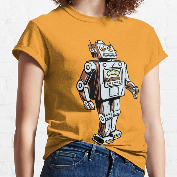 Vista previa del artículo con la obra «Robot de juguete retro», diseñado y vendido por BunnyThePainter.