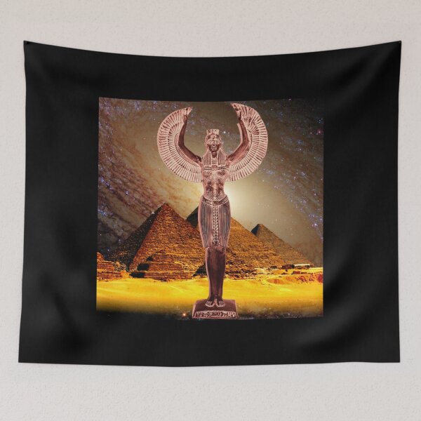 Item preview, Isis, déesse égyptienne devant les pyramides - Starry Night Galaxy designed and sold by NavamiKonda.