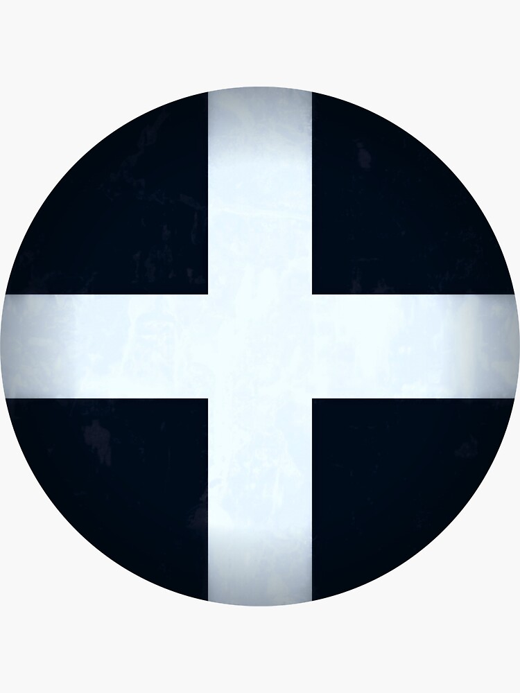 "Round Cornish flag" Sticker for Sale by CornishPanda Redbubble