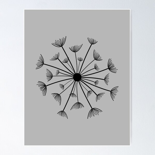 Item preview, Minimal Dandelion (black variant) designed and sold by gegogneto.