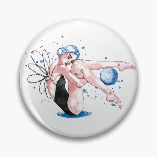 Item preview, Rhythmic gymnastics. Ballerina with wings and blue bubble designed and sold by Montse Martin Art.