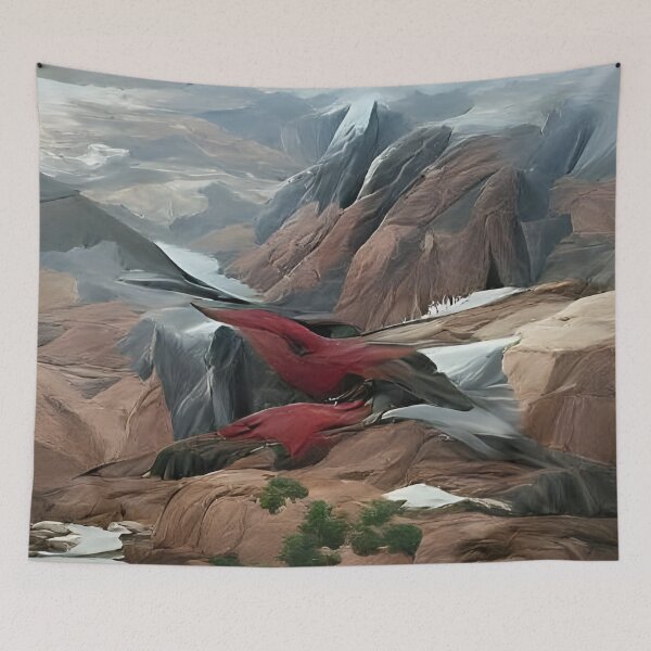 Item preview, AI Generated Art, Red Mountains designed and sold by ACC .