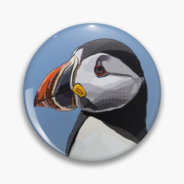 Item preview, Puffin by BeeFoxTree blue background designed and sold by BeeFoxTree.