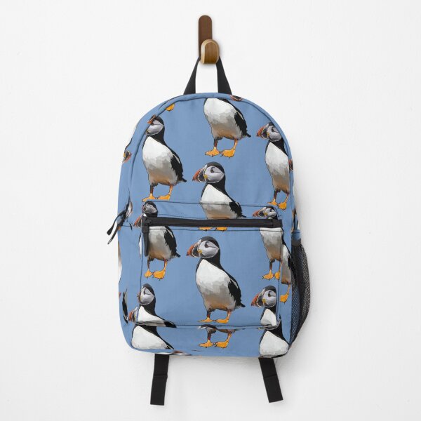 Item preview, Puffin by BeeFoxTree blue background designed and sold by BeeFoxTree.