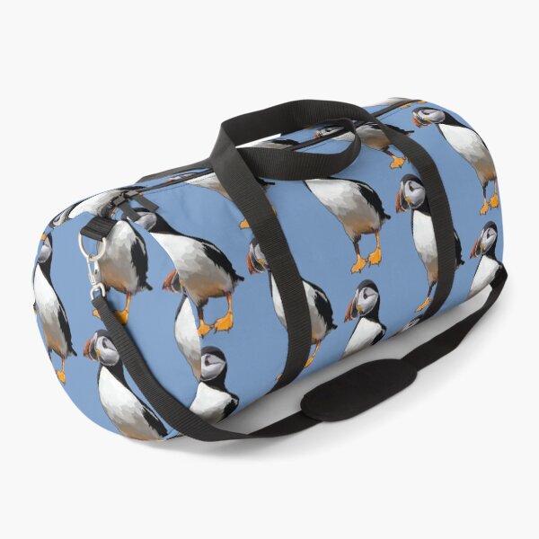 Item preview, Puffin by BeeFoxTree blue background designed and sold by BeeFoxTree.
