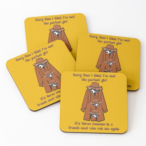 Item preview, Perfect girl always three racoons in a trench coat designed and sold by SolidEarthArt.