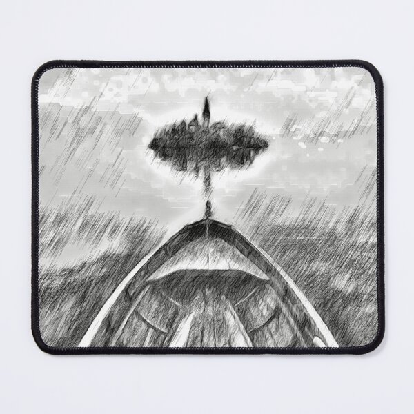 Item preview, Boat Rowing on Serene Lake Pencil Sketch designed and sold by OnigiriDoctor.