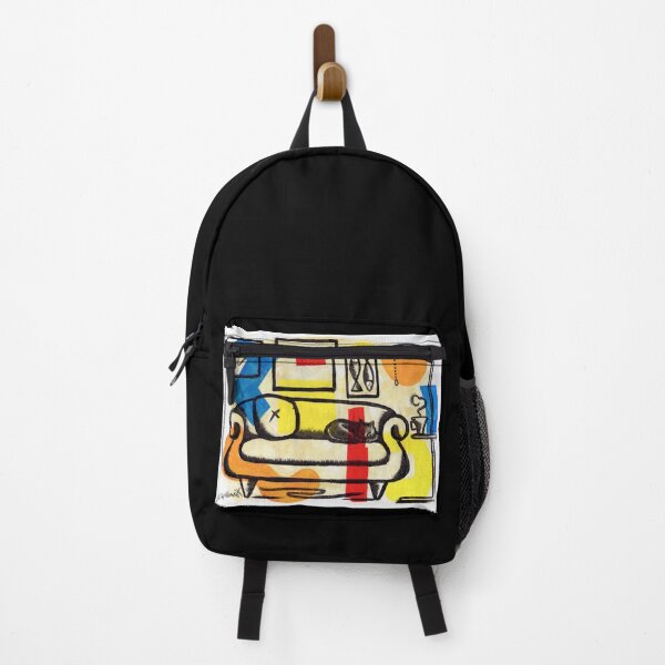 Item preview, Black Cat modernist cafe - oil painting designed and sold by tubieArtDesign.