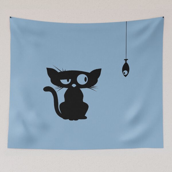 Item preview, Funny Cat and Fish designed and sold by elizaldesigns.
