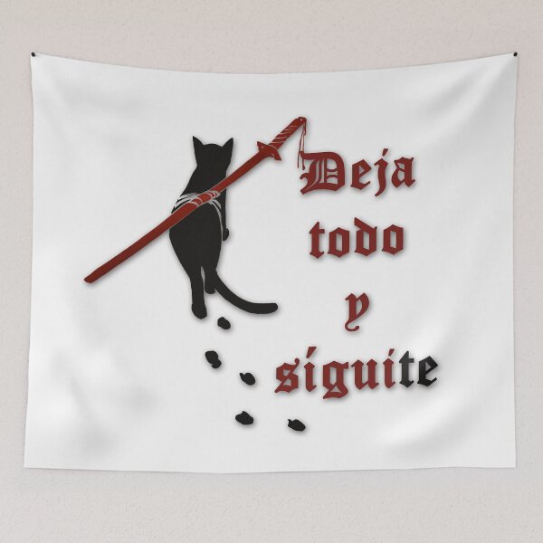 Item preview, Samurai cat (Spanish version) - "Leave everything and follow you" designed and sold by WanderingGraha.